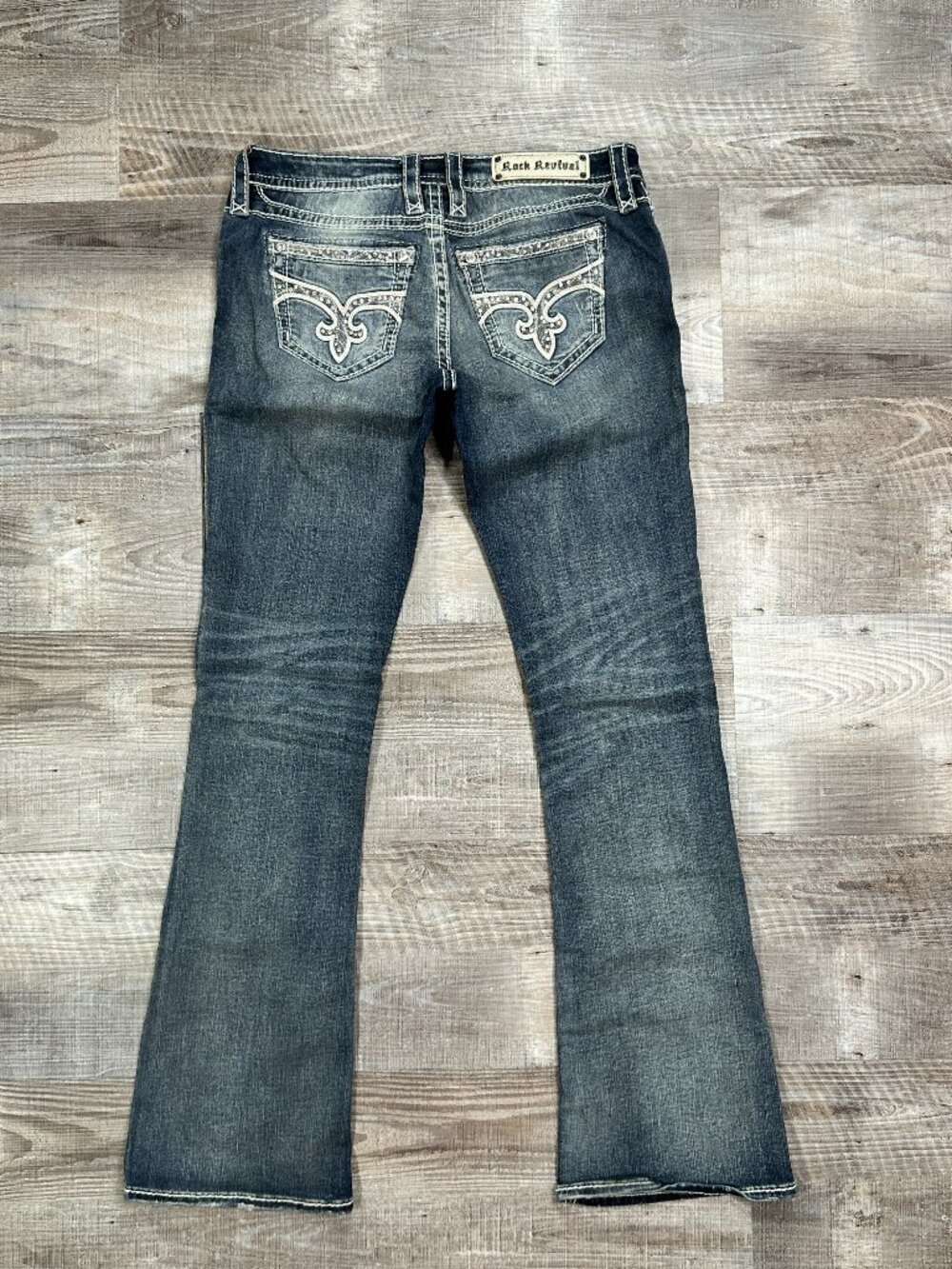 Rock Revival Jeans MEAH B202 Low Rise Embellished Boot Women's Size 30 x 34"